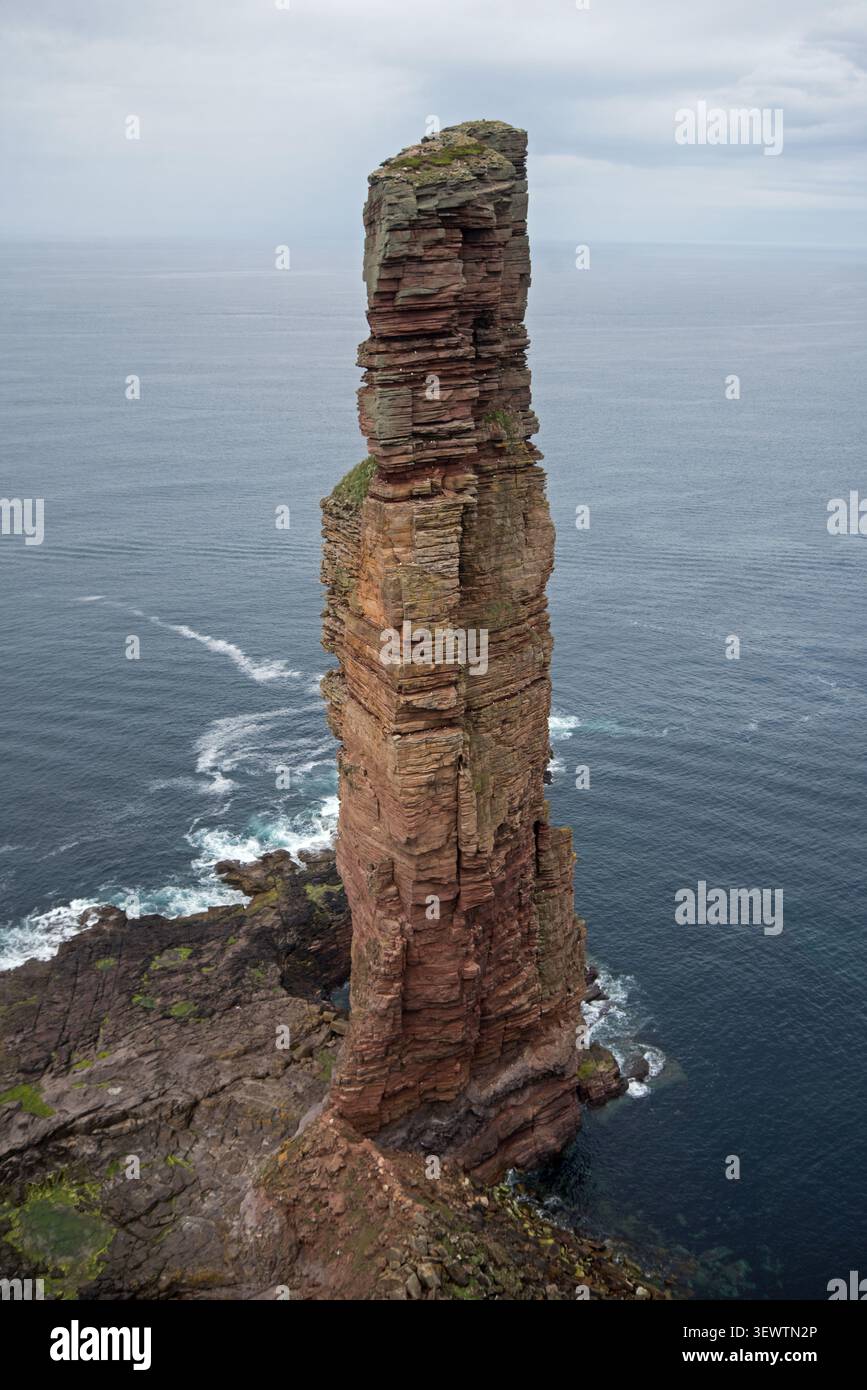 Old Man of Hoy Sea stack, Orkney Islands, Écosse, Royaume-Uni. Banque D'Images