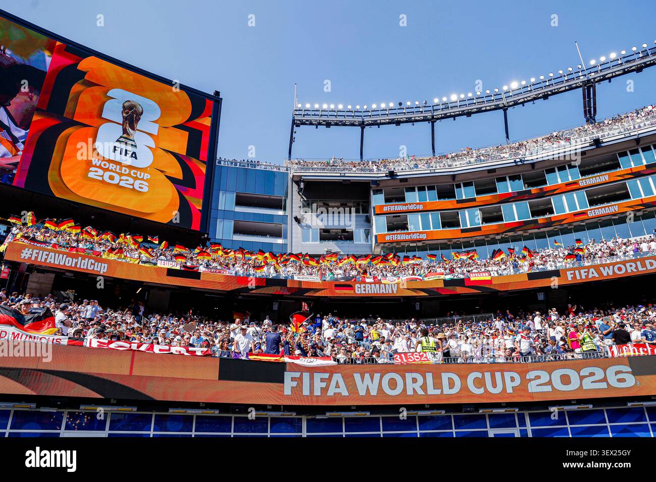 Boston, États-Unis. 29 juin 2026. Les supporters de l'Allemagne lors de la Coupe du monde de la FIFA 2026 Round of 32 entre l'Allemagne et le Paraguay au stade de Boston le 29 juin 2026 à Boston, États-Unis. (Crédit : Marcel ter bals/MTB-photo/Alamy Live News) crédit : MTB photo/Alamy Live News Banque D'Images