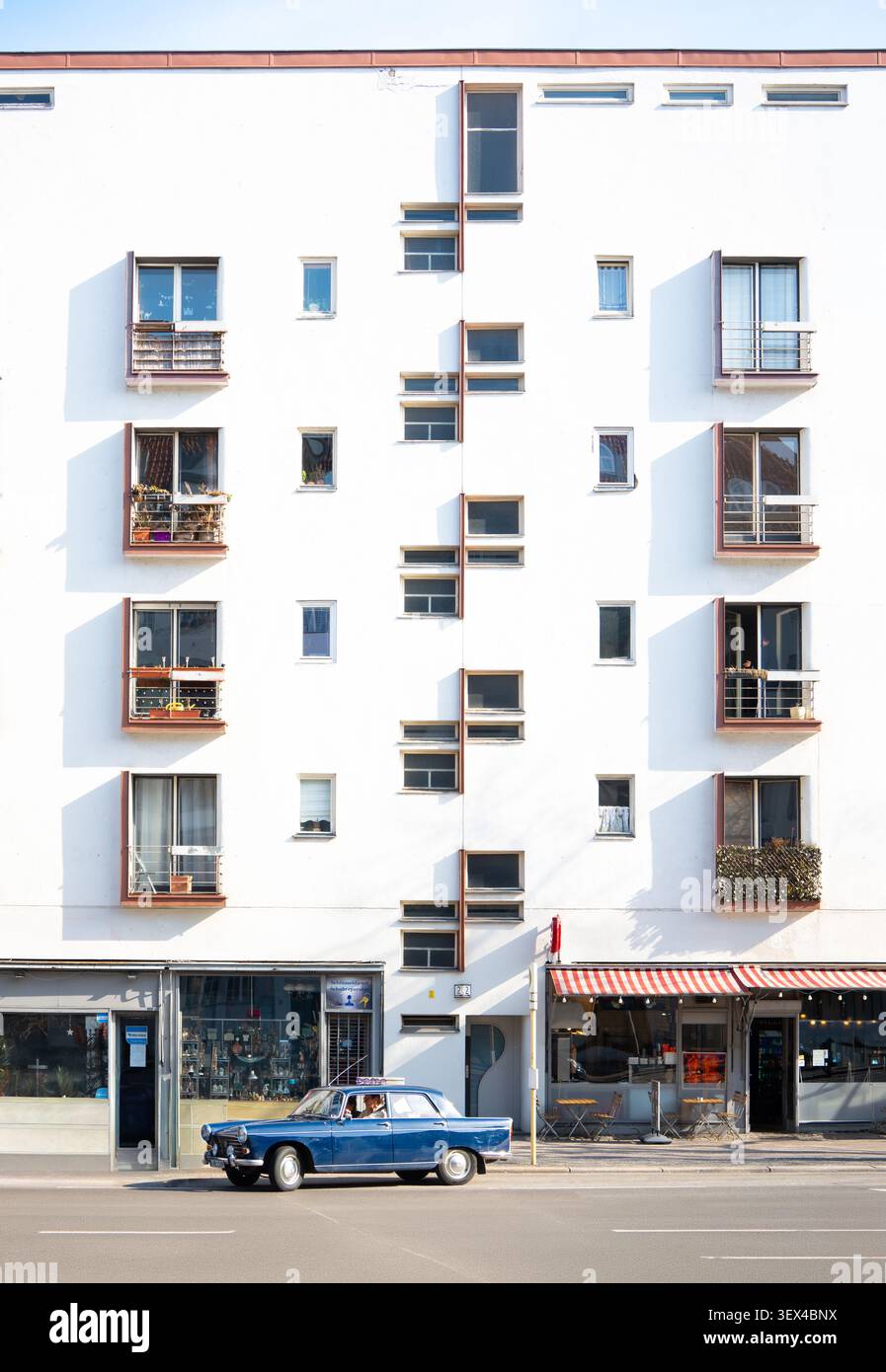 Logement de Hans Scharoun, Neues Bauen, détail de la façade, Königin-Elisabeth-Straße, Charlottenburg, Berlin, Allemagne, 1928 Banque D'Images