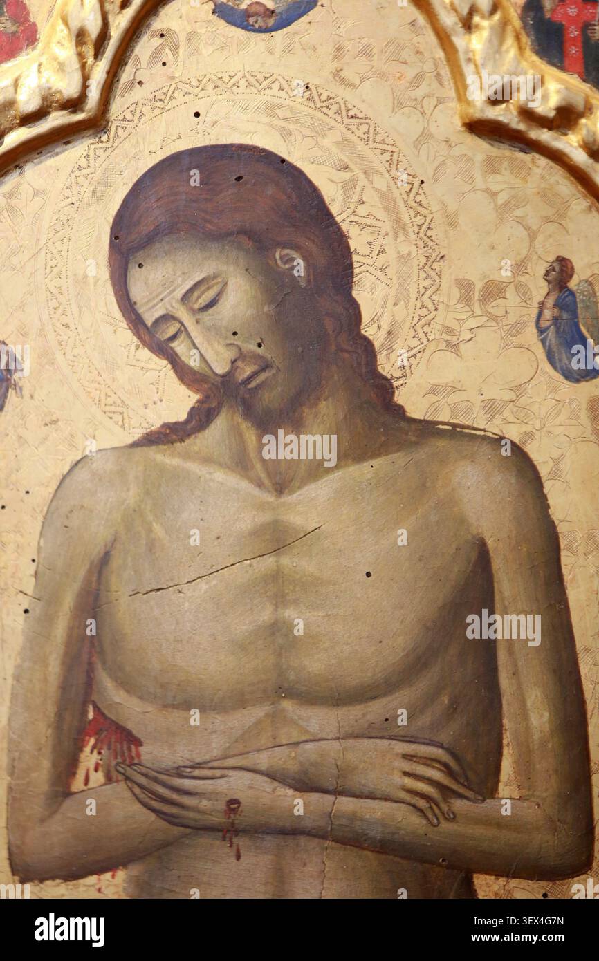 Le Christ de pitié. Attribué à Giovanni Baronzio (da Rimini). Rimini. Connu de 1343 à 1345. Mort avant 1362. D 139. Dépôt du Musée du Louvre (1976). E Banque D'Images
