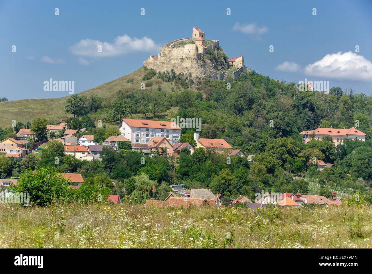 Roumanie, Transylvanie, département (Judet) de Brasov, Rupea, citadelle de Rupea construite aux XIVe et XVIIe siècles par la communauté des saxons allemands de Transylvanie donc partie du Royaume médiéval de Hongrie Banque D'Images