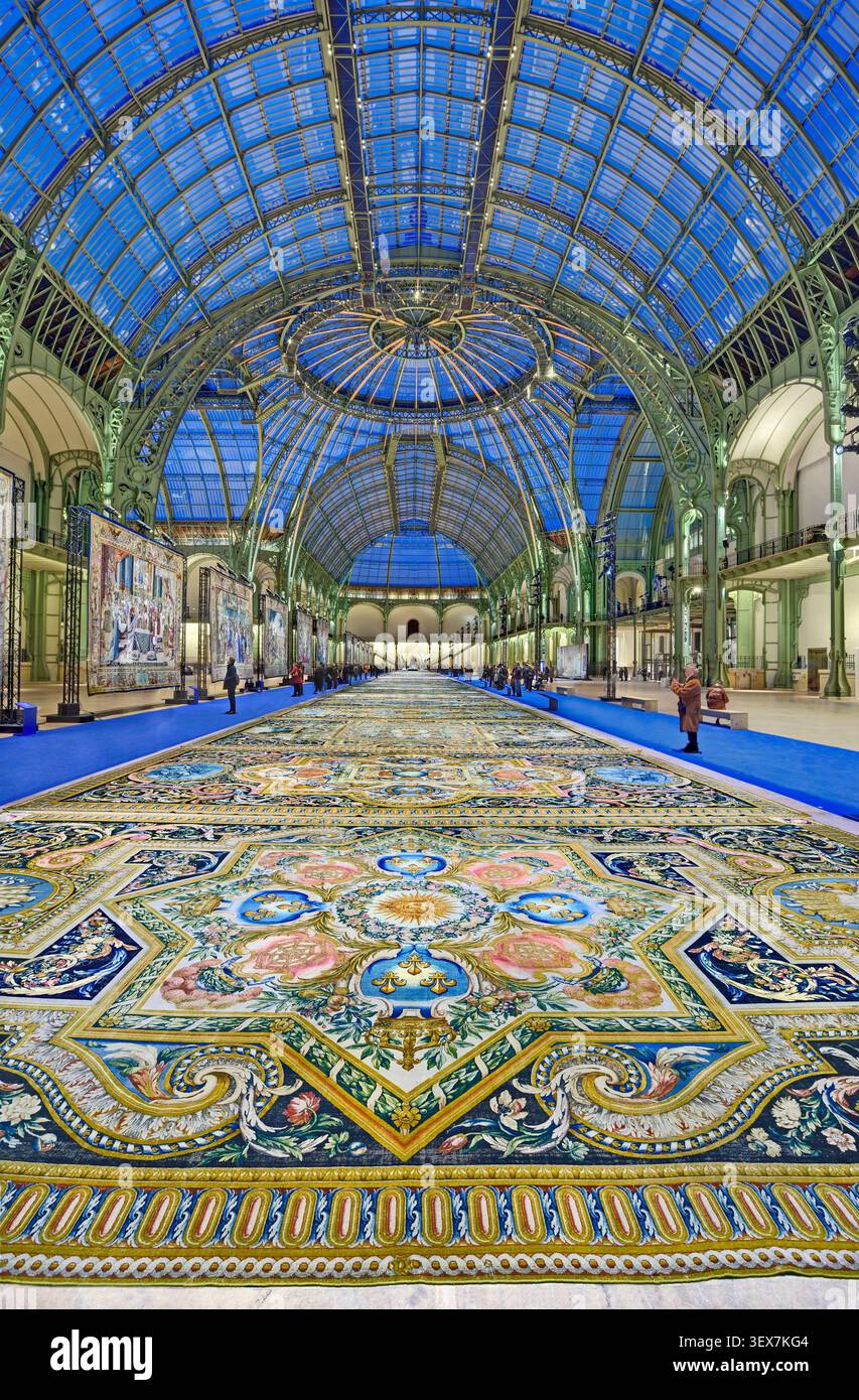 France, Paris, Grand Palais, exposition de tapis le trésor redécouvert du Roi Soleil Banque D'Images
