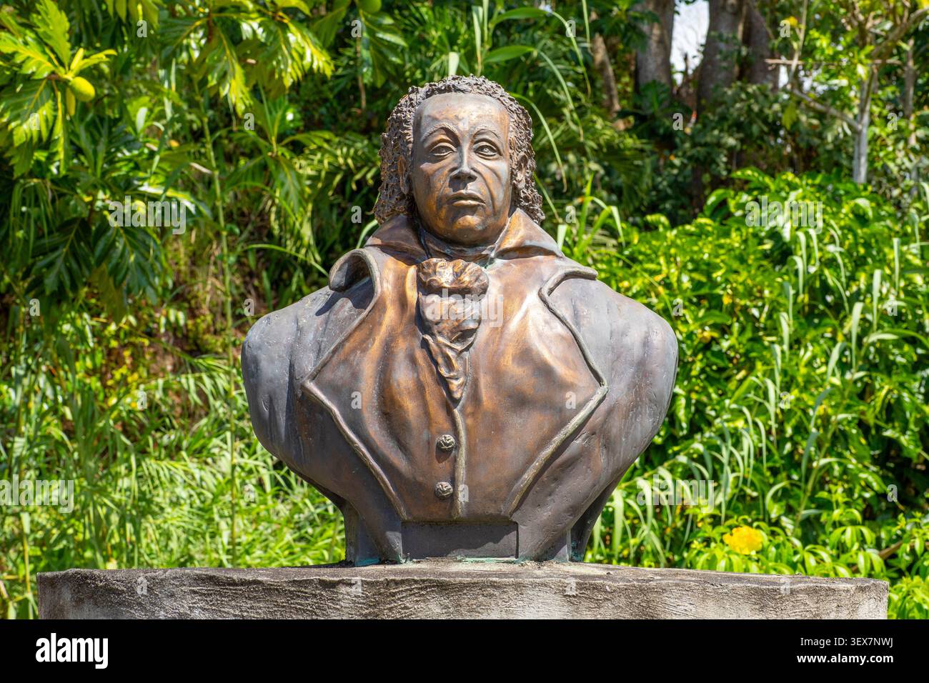 France, Guadeloupe, Grande-Terre, petit-canal, buste de l'abolitionniste Louis Delgrès (1766-1802) Banque D'Images