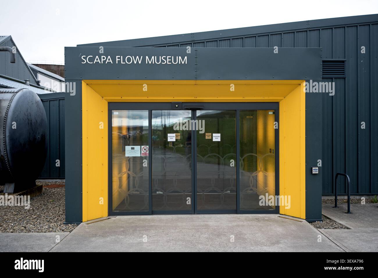 Entrée au musée Scapa Flow, île de Hoy, îles Orcades, île de Hoy, îles Orcades, Écosse, Royaume-Uni. Banque D'Images