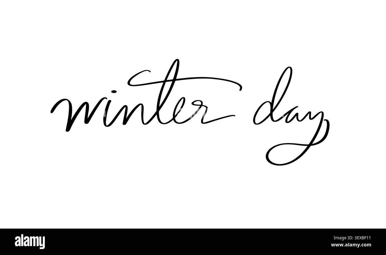 hiver jour texte police calligraphie lettre manuscrite script noir couleur objet icône joyeux noël noël heureux nouvel an mois de décembre jour d'hiver s Banque D'Images
