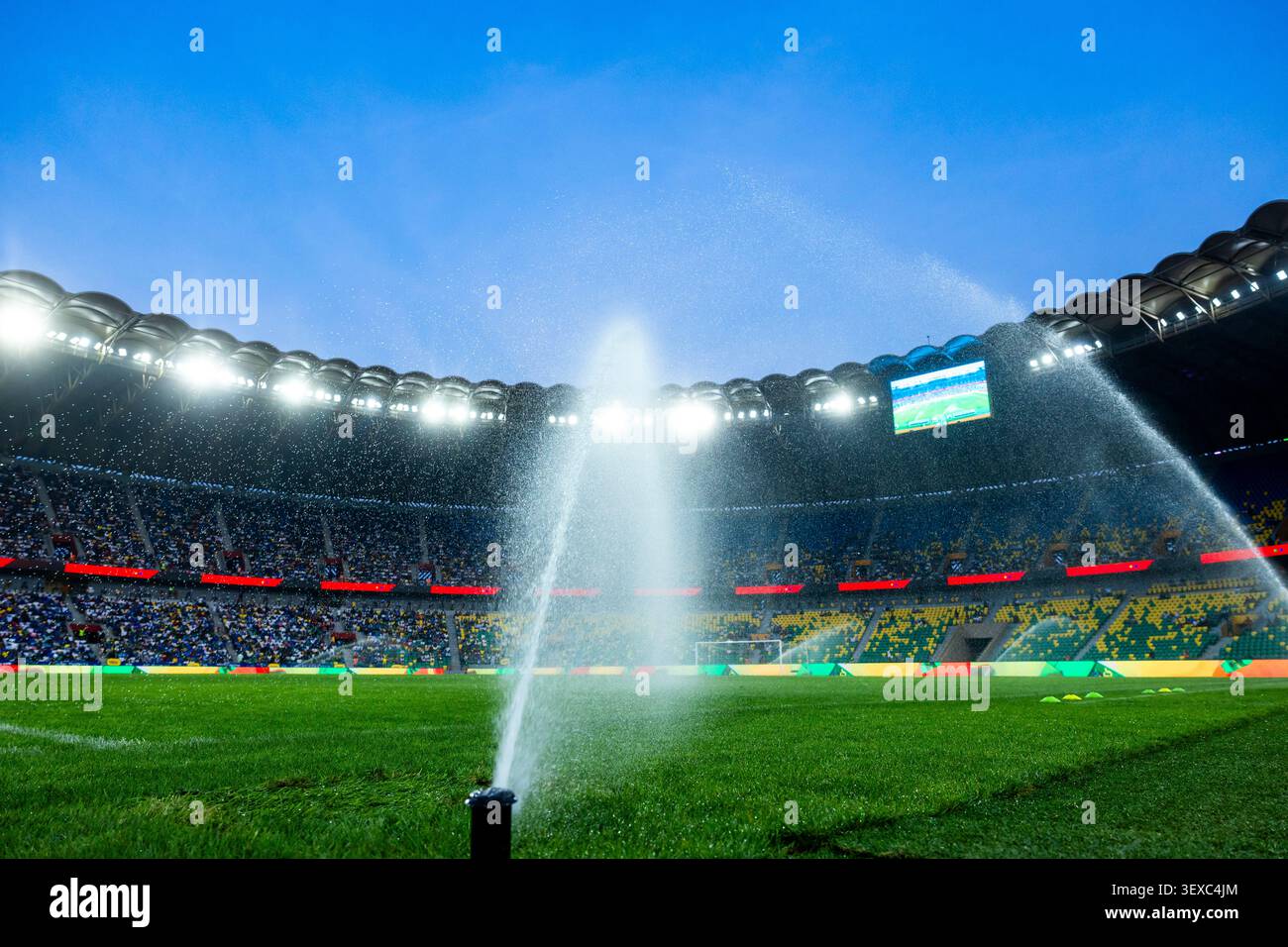 Kigali, Rwanda – 15 août 2025. Le stade Amahoro récemment rénové à Kigali. Avec une capacité de 40 000 spectateurs est l'installation de pointe. Banque D'Images