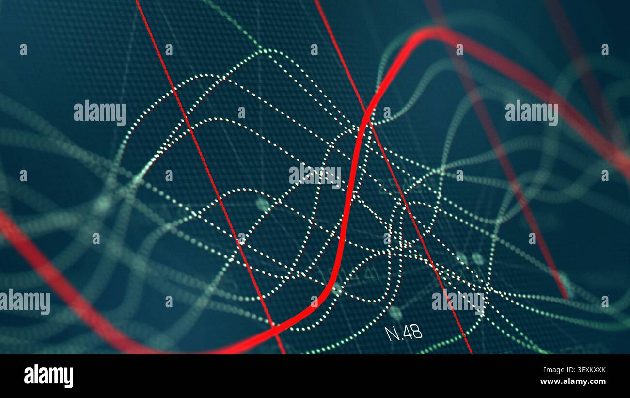 Graphique boursier montrant les tendances des données et les mouvements de l'activité de trading sur le marché Banque D'Images