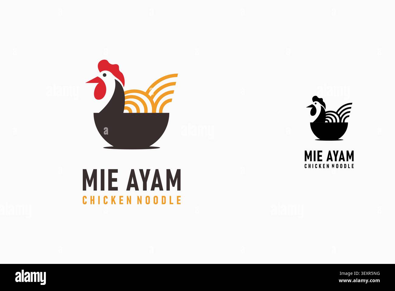 Symbole de symbole de nouilles au poulet icône Illustration de Vecteur