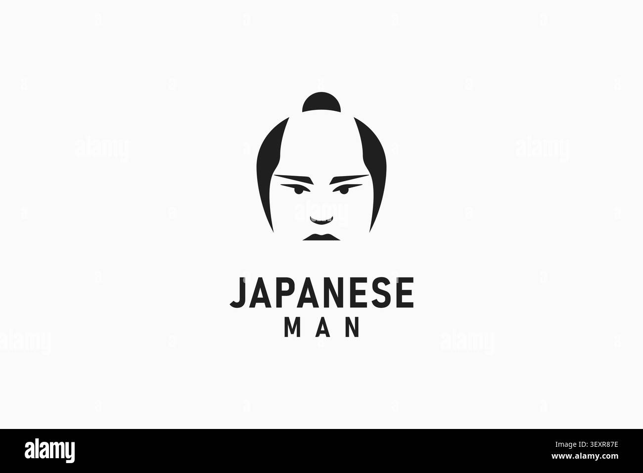 Conception d'icône de symbole de logo d'homme japonais Illustration de Vecteur