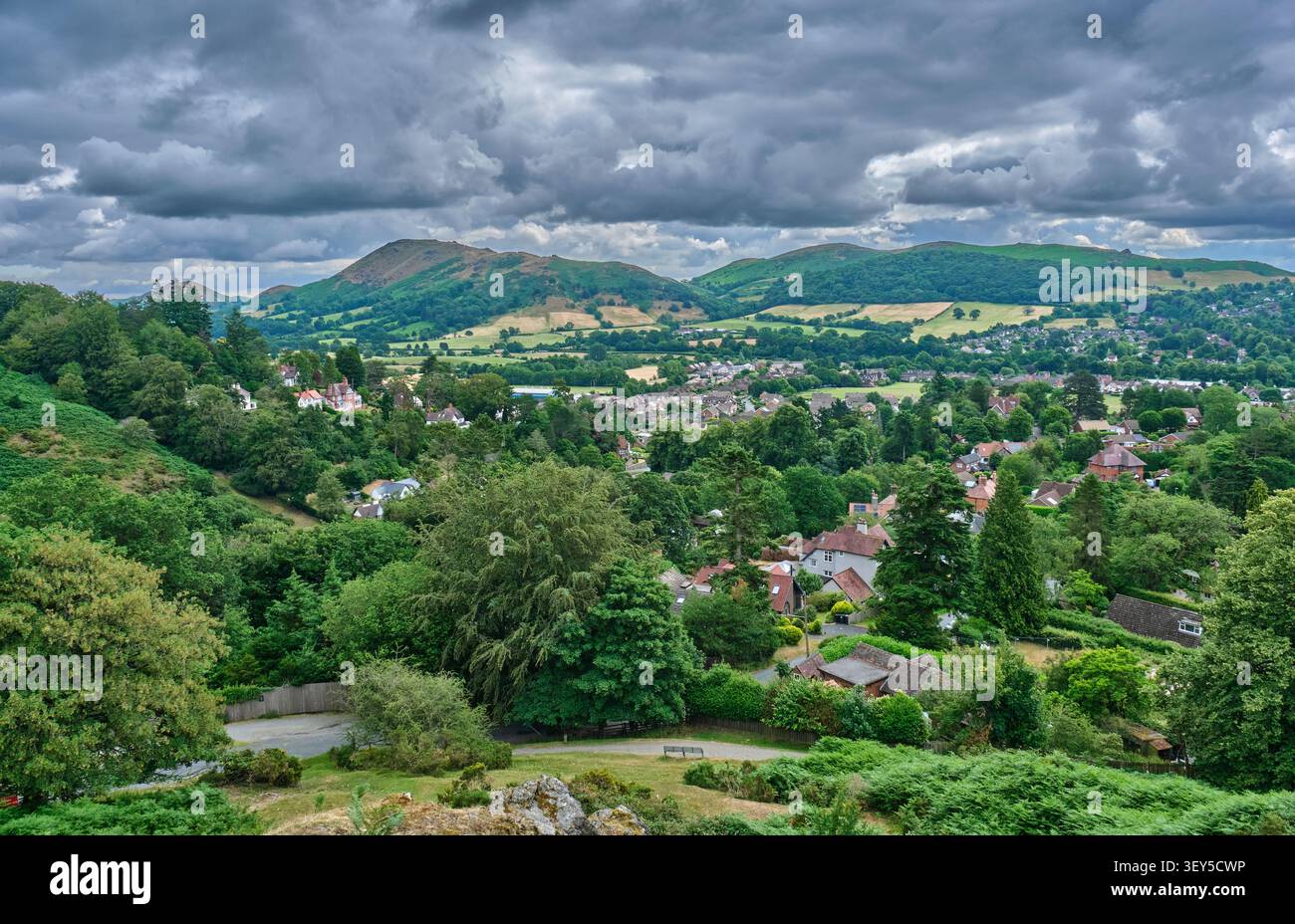 Caer Caradoc, Helmeth Hill, Hope Bowdler Hill et Church Stretton, Shropshire Banque D'Images