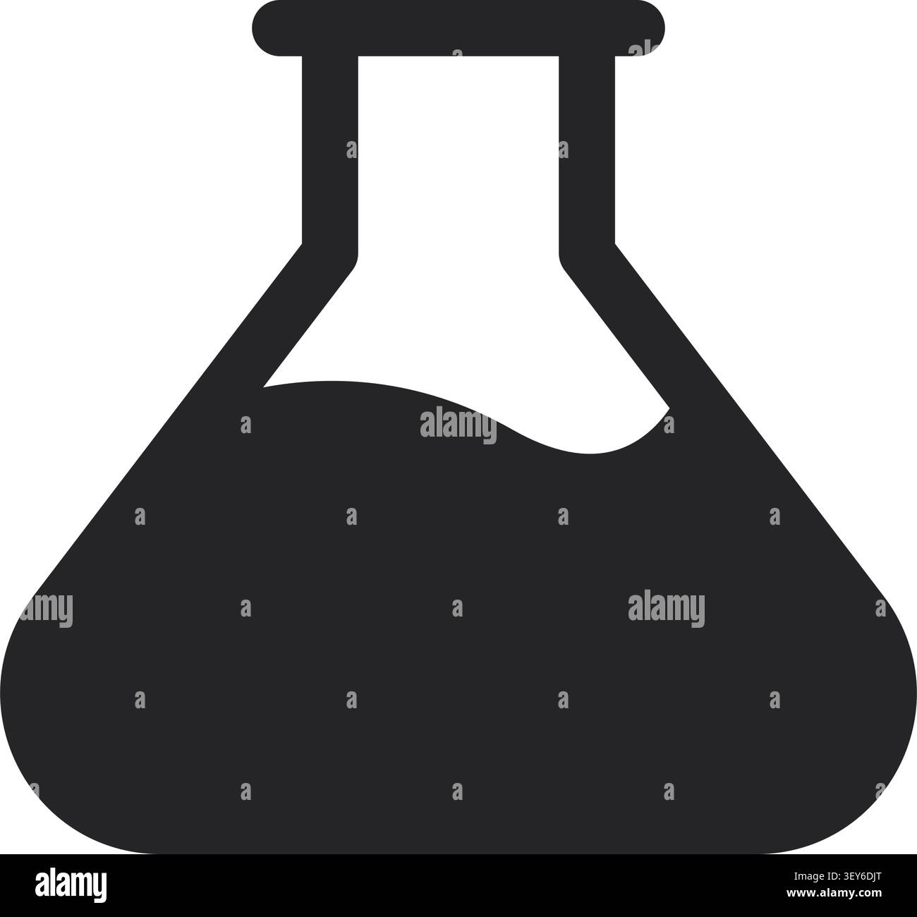 Icône de laboratoire plat de flacon en verre chimique sur fond blanc. Illustration vectorielle Illustration de Vecteur