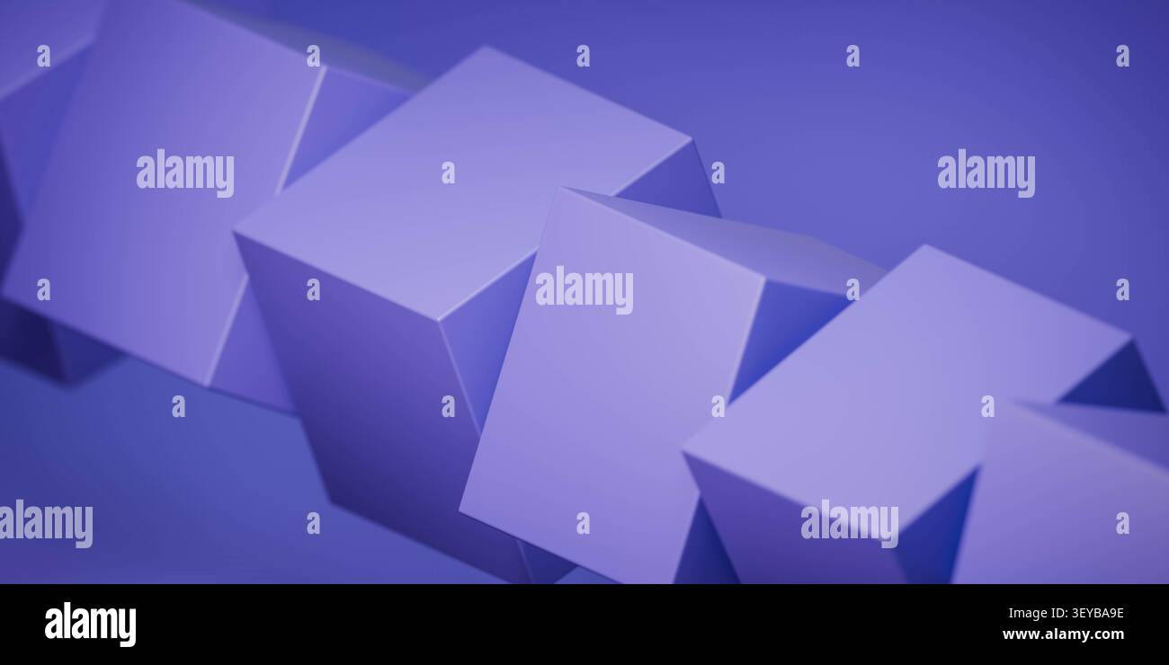 Fond abstrait de cubes géométriques violets Banque D'Images