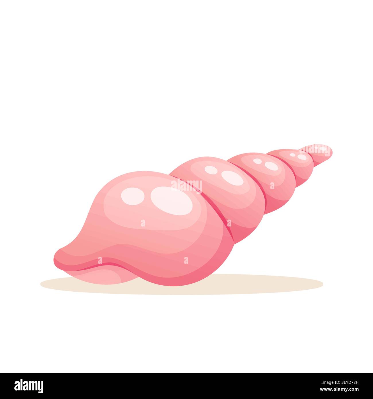 Illustration vectorielle d'une coquille en forme de spirale rose Illustration de Vecteur