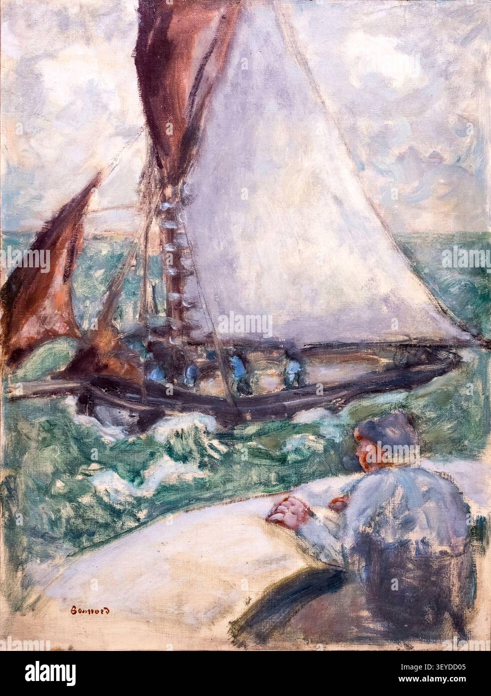 Pierre Bonnard (1867-1947) Seascape, grand voilier., 1911. huile sur toile. Banque D'Images