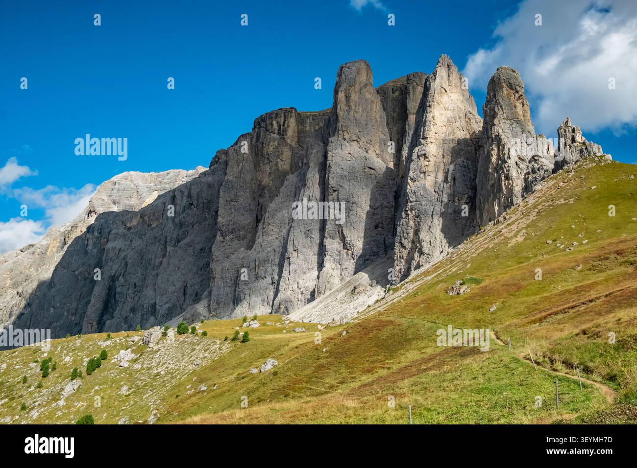 Sella Towers Rocky Peaks, Dolomites, Italie Banque D'Images