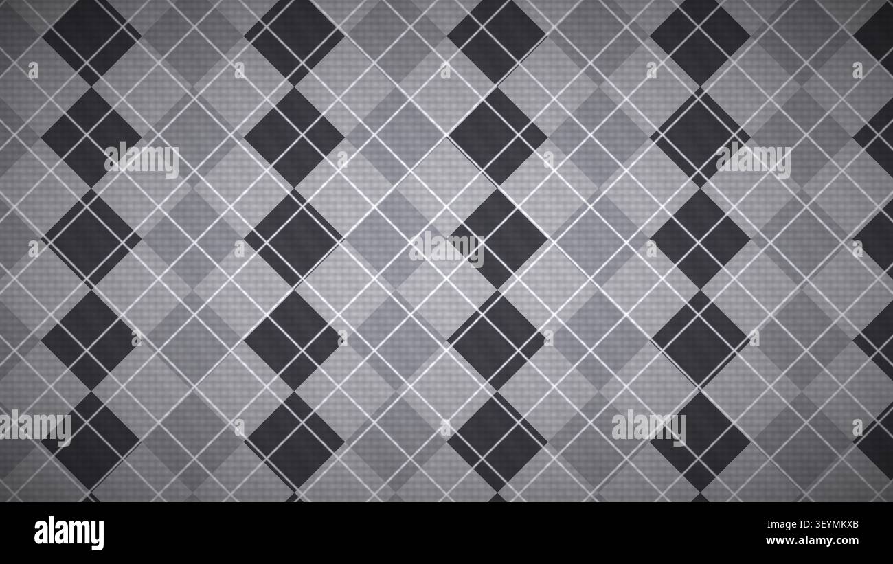 Un motif géométrique comporte une série de diamants noirs et blancs alternés disposés en grille. Le design crée un effet visuel audacieux suita Banque D'Images