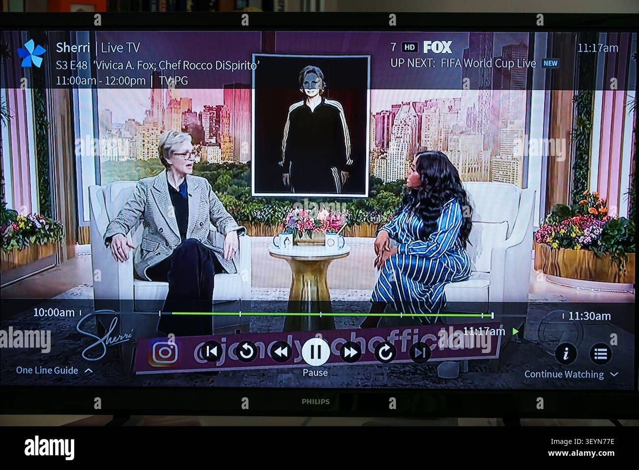 Écran de télévision par câble, Sherri, talk-show, télévision de jour, émission de télévision, programme TV, Fox, télévision en direct, interview de célébrités Banque D'Images