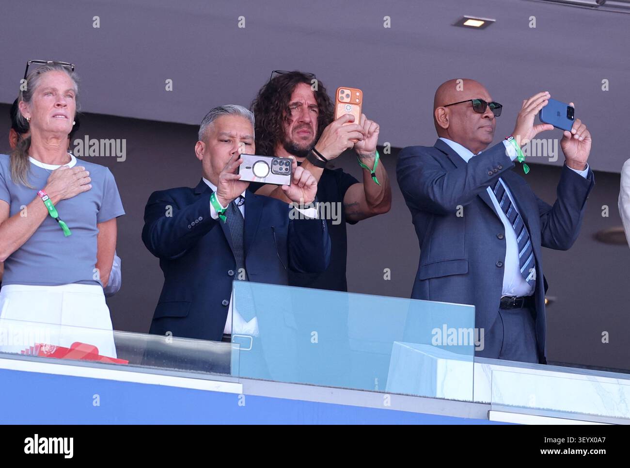 Philadelphia, Pennsylvania, USA. 4th July 2026. Philadelphia, United States. 04th July, 2026. Carles Puyol attends the game between France vs Paraguay at the FIFA World Cup in Philadelphia on July 4, 2026. Photo by Charles Guerin/ABACAPRESS.COM Credit: Abaca Press/Alamy Live News Banque D'Images