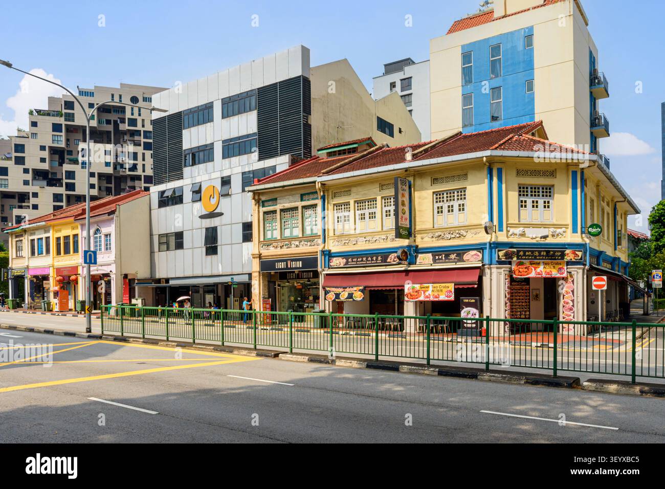 Pre War Terrace Houses, Balestier Rd, Novena, Singapour Banque D'Images