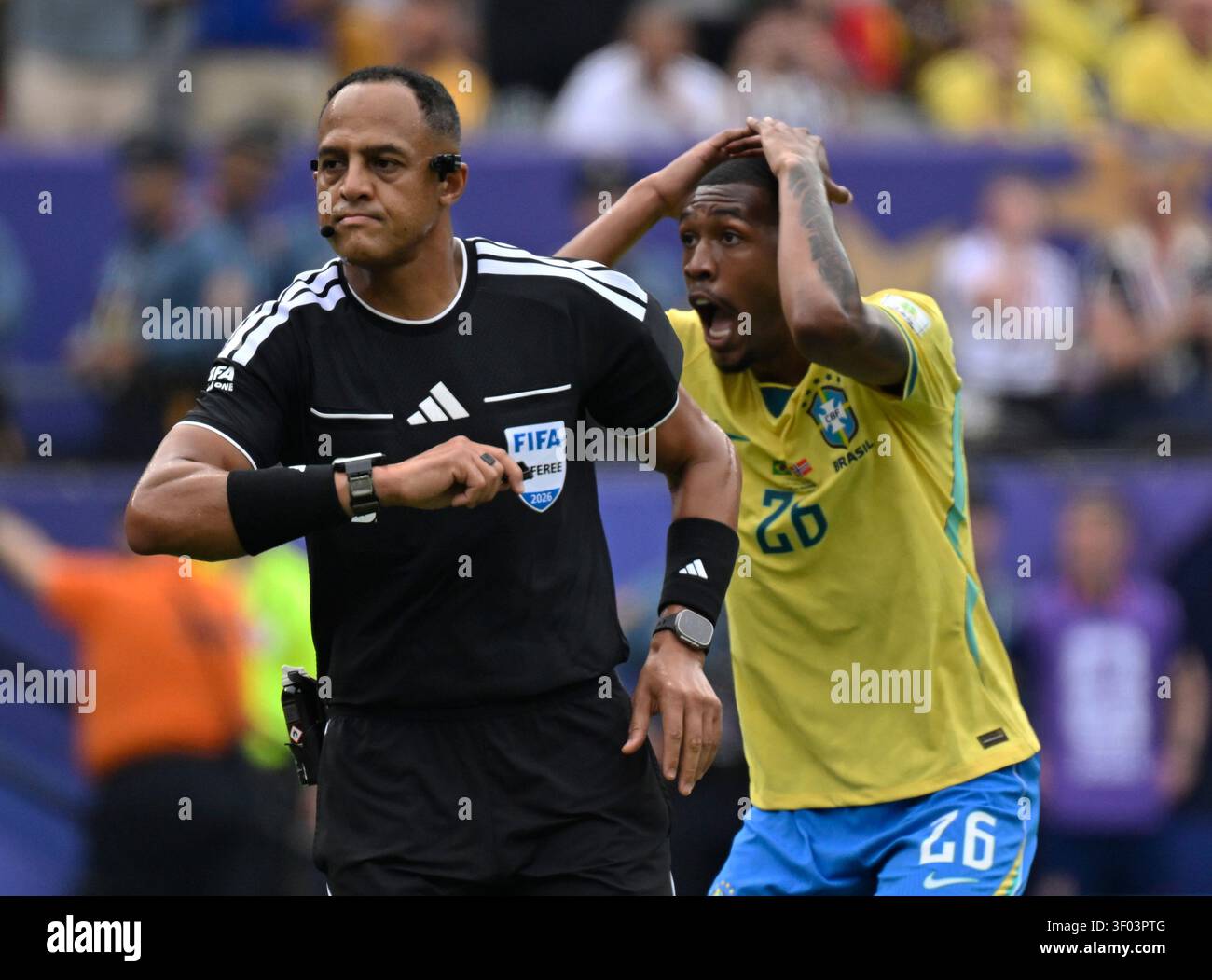 Coupe du monde 2026. New Jersey, États-Unis – 5 juillet 2026 : match de Coupe du monde entre le Brésil et la Norvège au MetLife Stadium Brésil éliminé du 2026 Banque D'Images