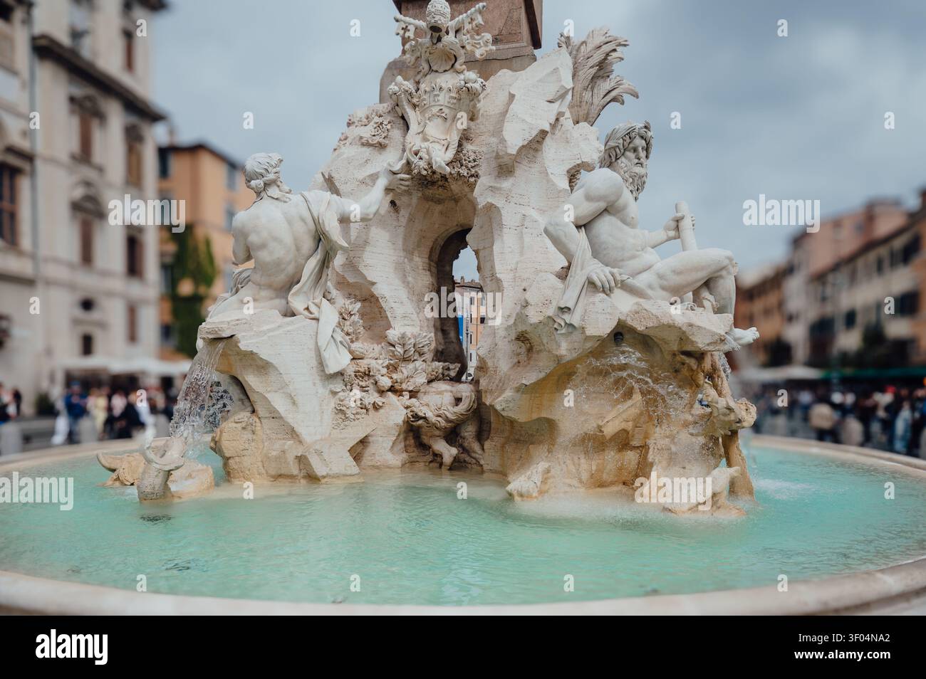 Fontaine des Quatre Fleuves sur la Piazza Navona Banque D'Images