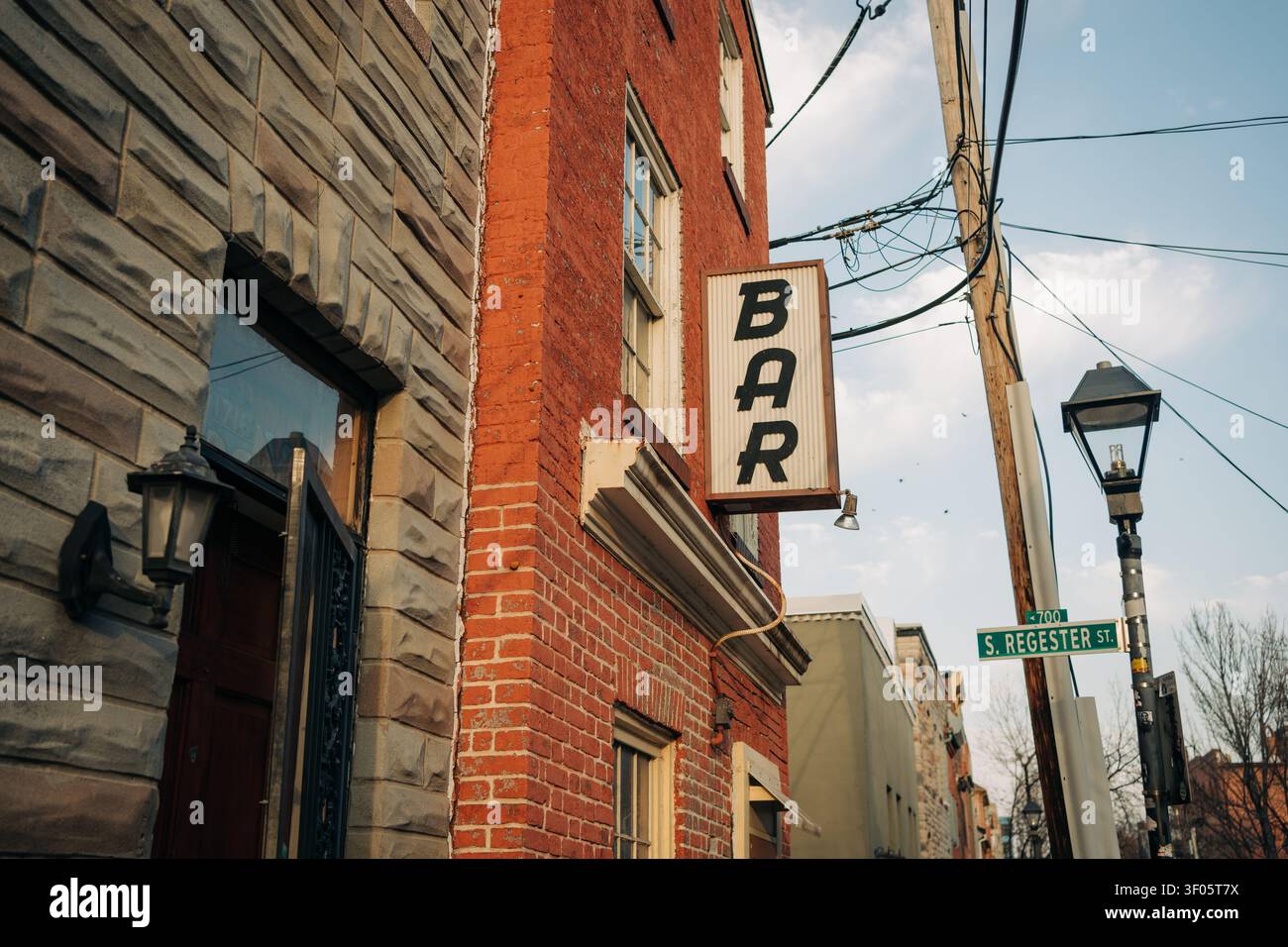 Bar sign in Fells Point, Baltimore, Maryland Banque D'Images