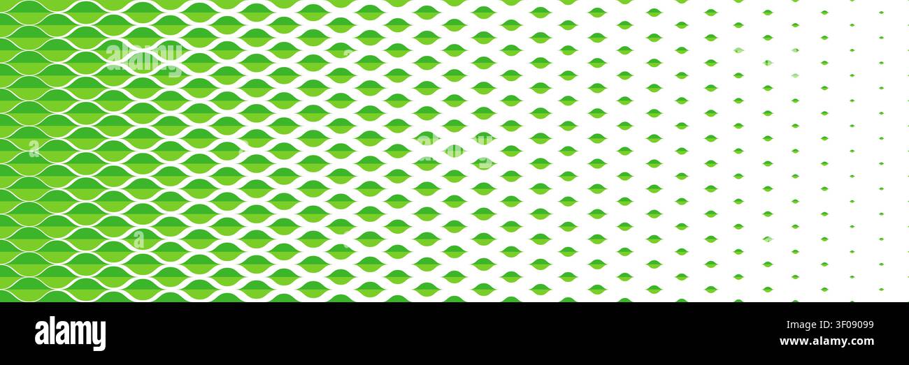 demi-teinte horizontale de feuilles vertes sur blanc pour le motif et le fond. Illustration de Vecteur