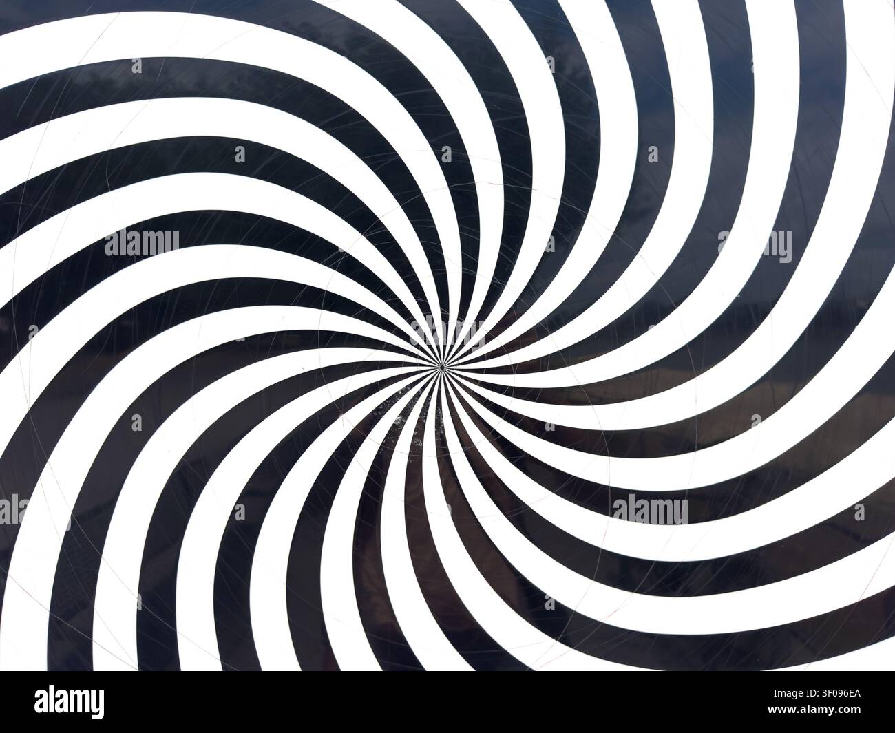 Illusion de tourbillon en spirale noir et blanc Banque D'Images