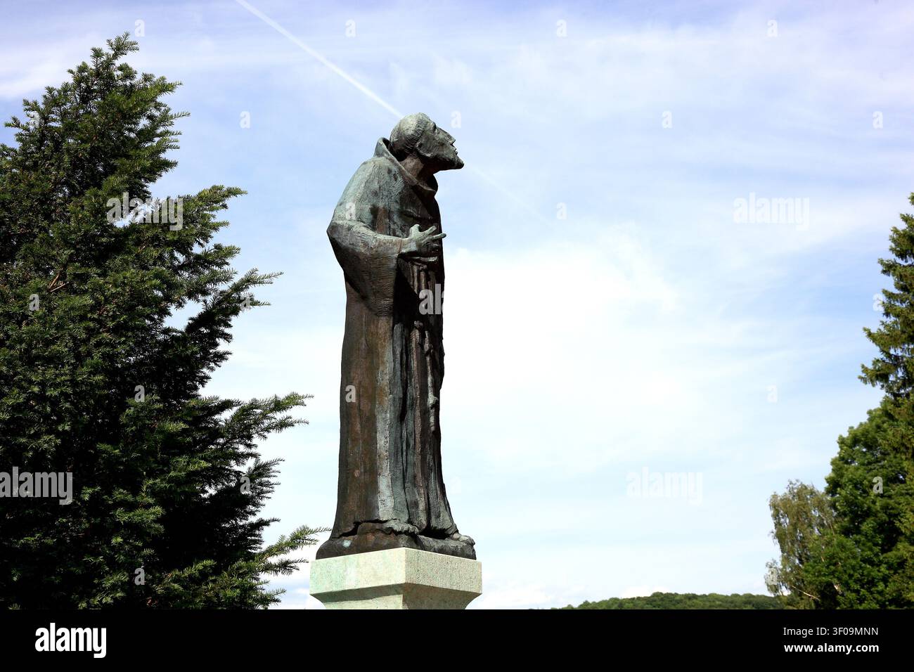 Statue de Saint François sur le lieu de pèlerinage, Basilique des quatorze Saints Helpers près de Bad Staffelstein dans le district de Lichtenfels, Allemagne Banque D'Images