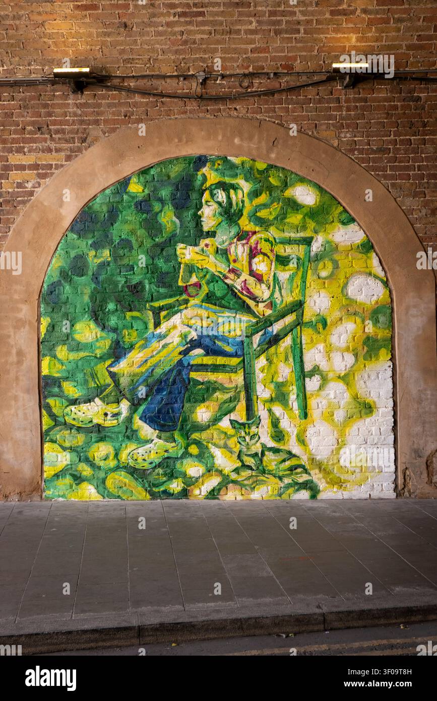 Frida Kahlo : La Naissance d'une icône peintures murales publiques vues au Tate Modern et à Bankside créées par Beyond Boundaries et le Tate Collective. Photo : SMPNEWS Banque D'Images