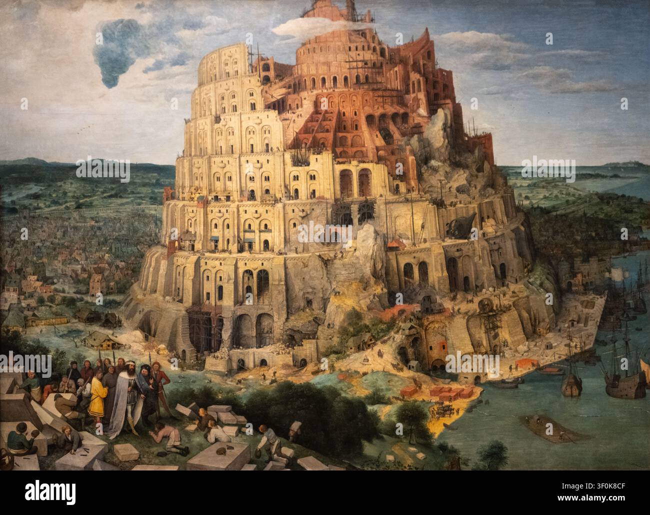 Peinture de Pieter Bruegel l'Ancien intitulée La Tour de Babel réalisée en 1563 au Musée des Arts Banque D'Images