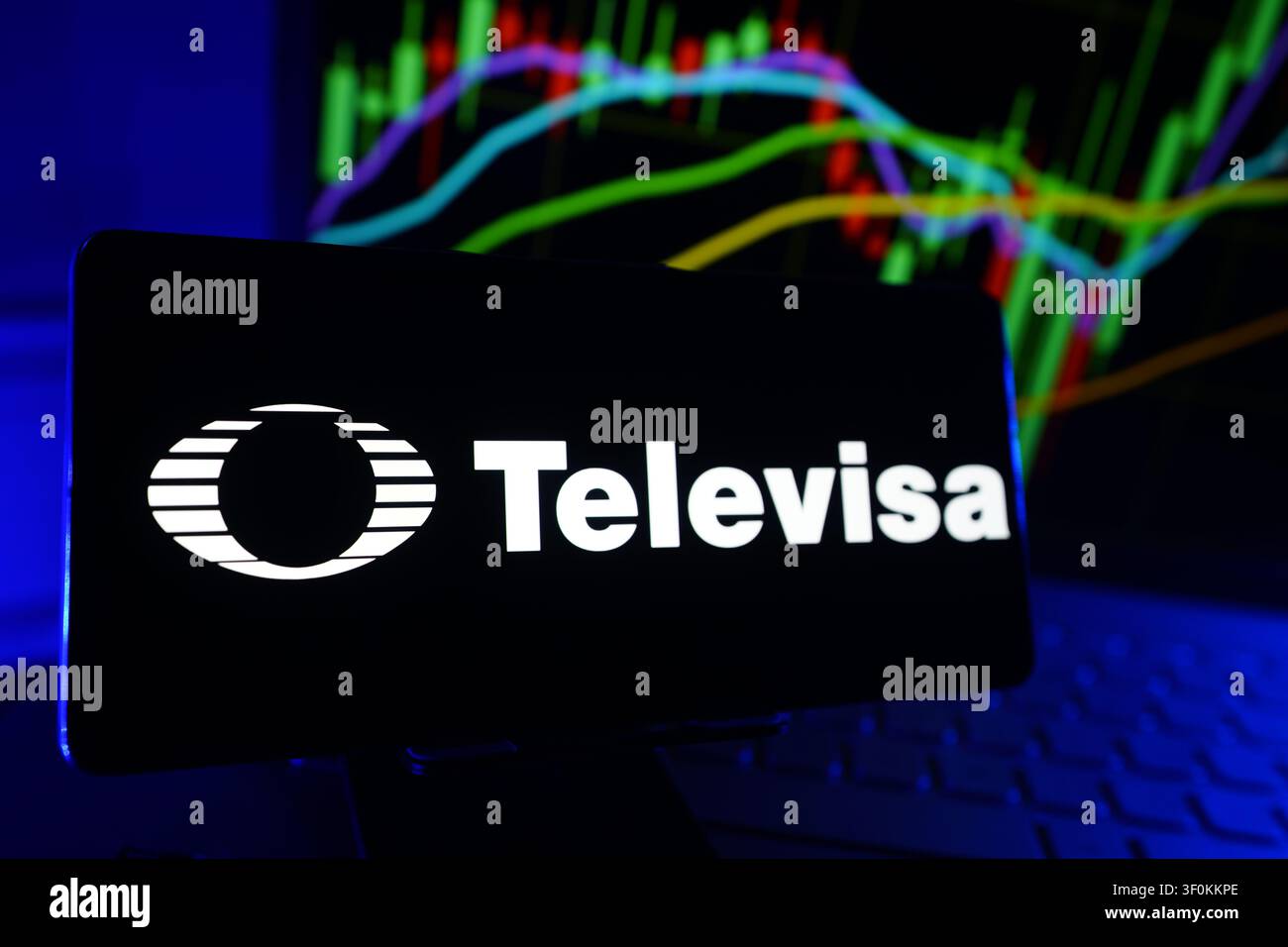 Grupo Televisa, entreprise mexicaine de médias et de télécommunications connue pour sa programmation télévisée et son contenu numérique, graphique de performance boursière avec C Banque D'Images