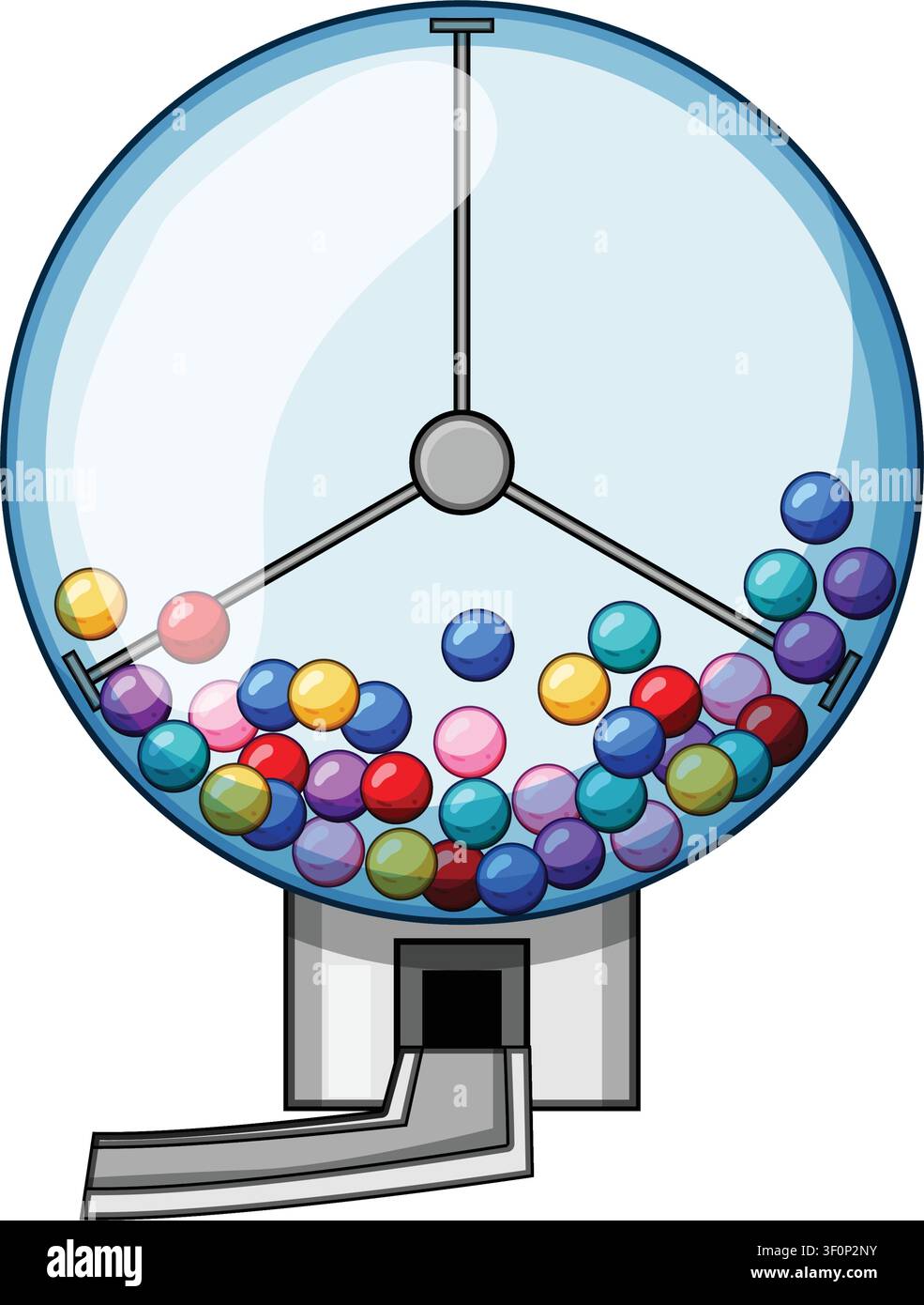 Machine de tirage de loterie colorée avec plusieurs balles Illustration de Vecteur