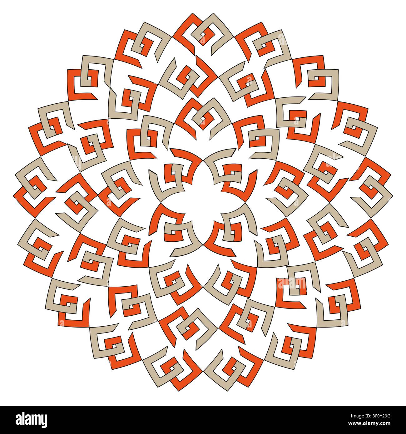 Ornement mandala à nœuds entrelacés présentant un motif vectoriel coloré. Ce cercle géométrique met en valeur des couvertures modernes abstraites. Illustration de Vecteur