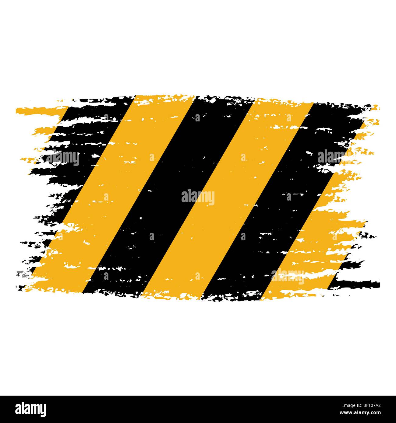 Bandes diagonales de danger jaune et noir avec une texture de sécurité industrielle rugueuse Illustration de Vecteur