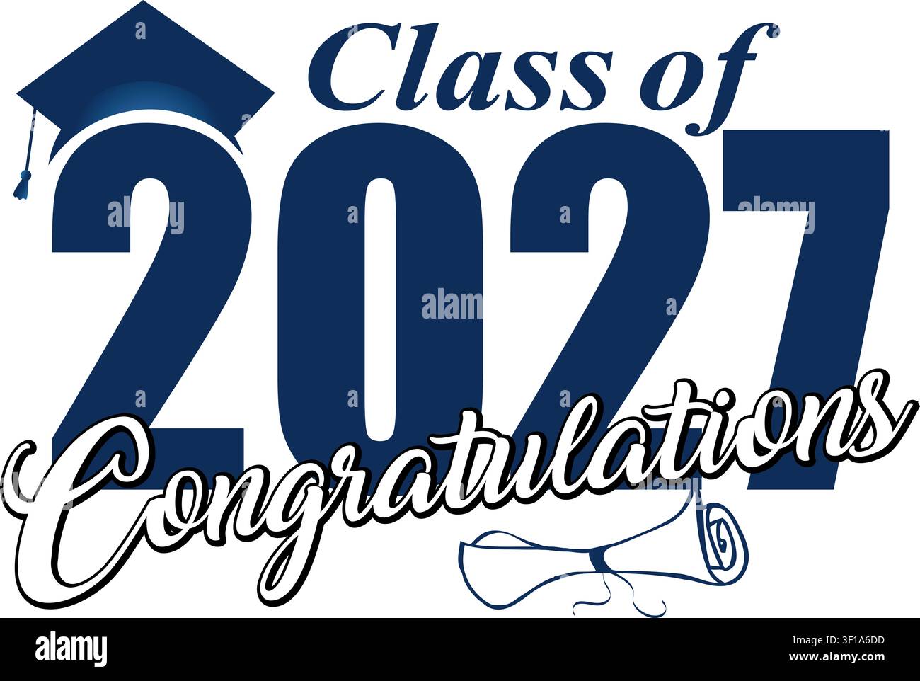 Félicitations à la classe de 2027 bleu et noir Banque D'Images