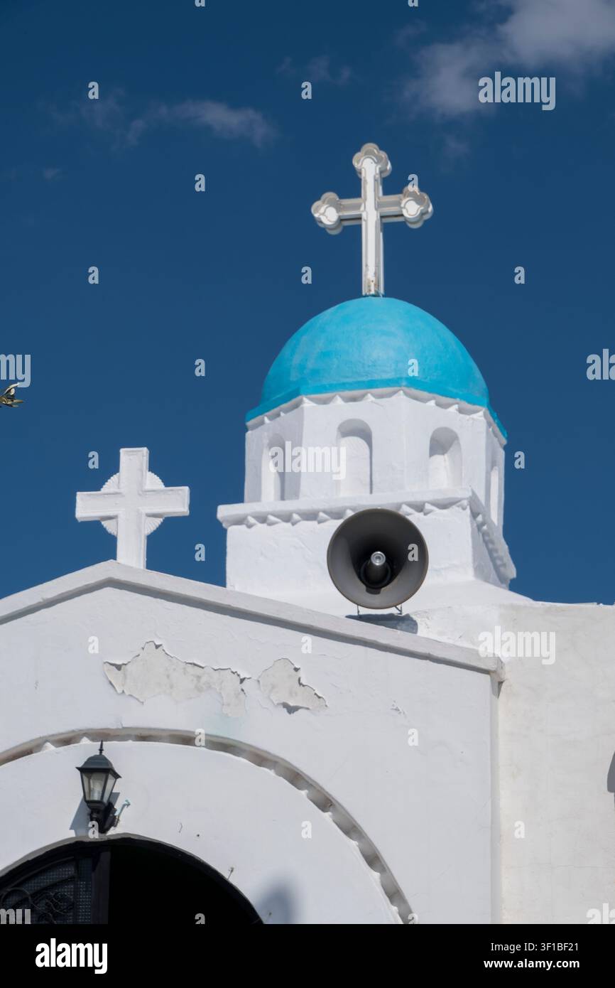 Chapelle de Saint-Georges (Agios Georgios) au sommet du mont Lycabettus à Athènes, Grèce. Banque D'Images