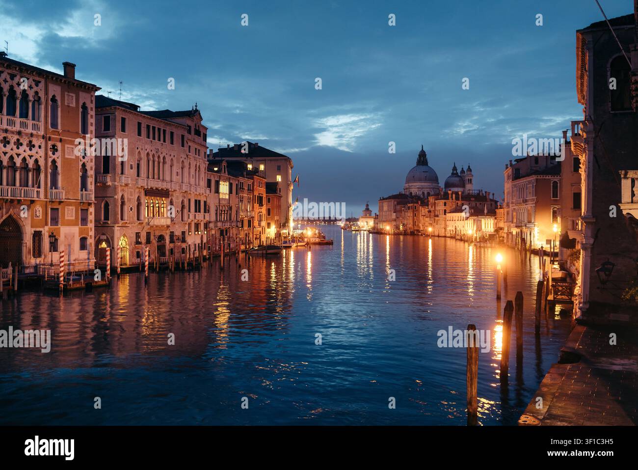 Grand Canal au crépuscule, Venise, Italie Banque D'Images