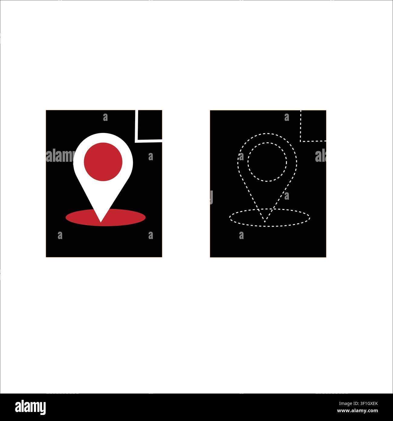 icône de carte moderne et plate, illustration vectorielle minimale d'épingle rouge Illustration de Vecteur