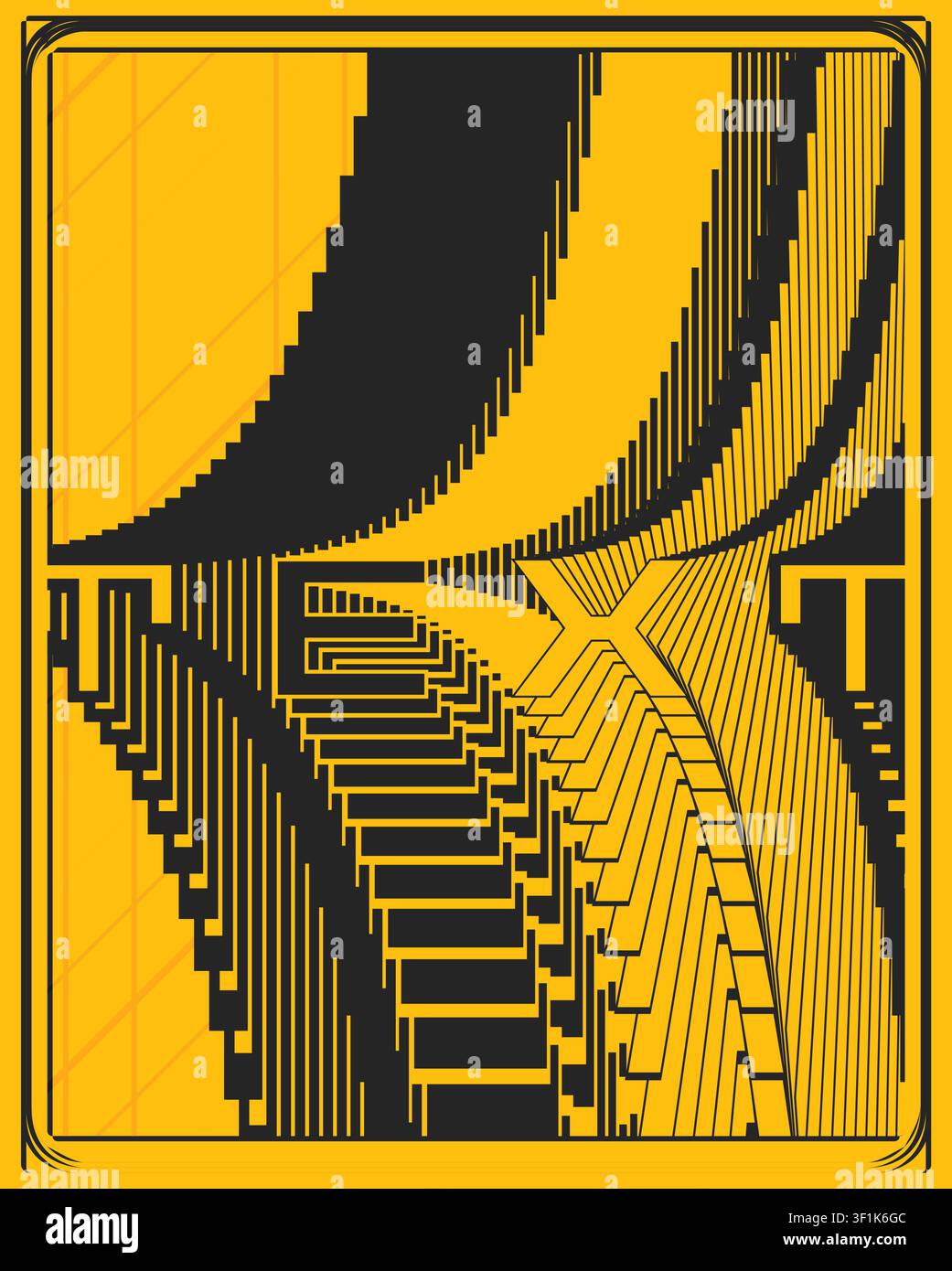 Affiche de typographie créative à contraste élevé, art de mouvement optique et d'équilibre Illustration de Vecteur