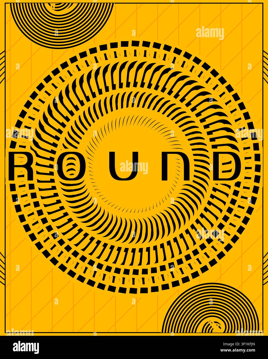 Affiche minimaliste rétro moderne avec texte, fond jaune, art mural en forme d'éclair Illustration de Vecteur