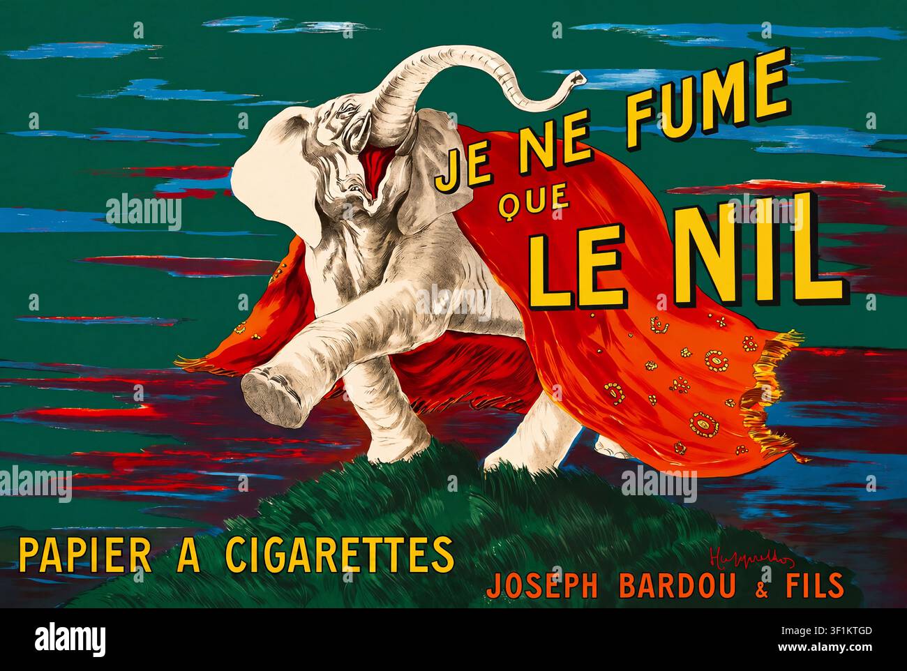 Je ne fume que le Nil, papier a cigarettes poster par Leonetto Cappiello 1912. Banque D'Images