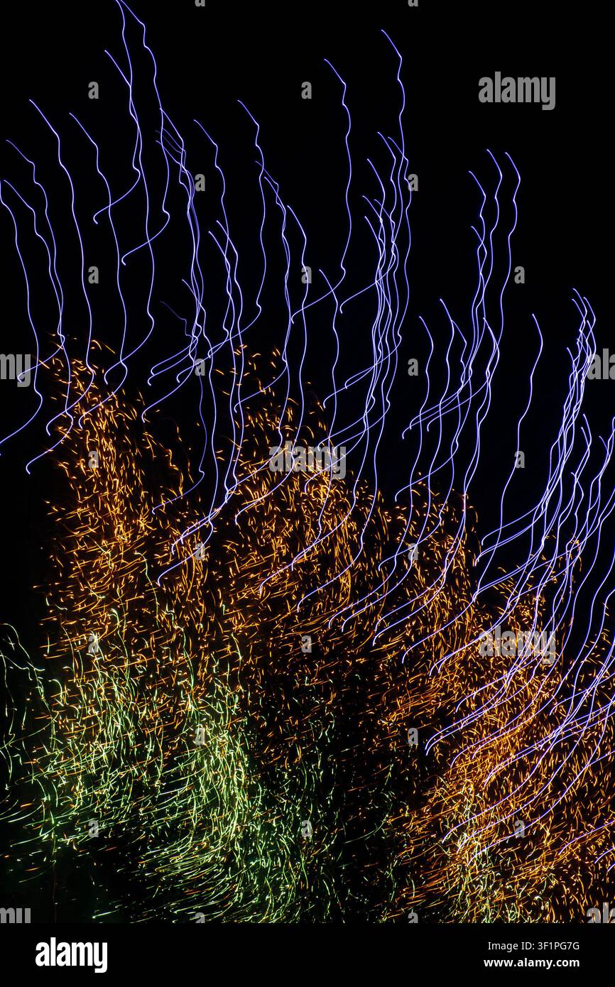 Feux d'artifice en mouvement Banque D'Images