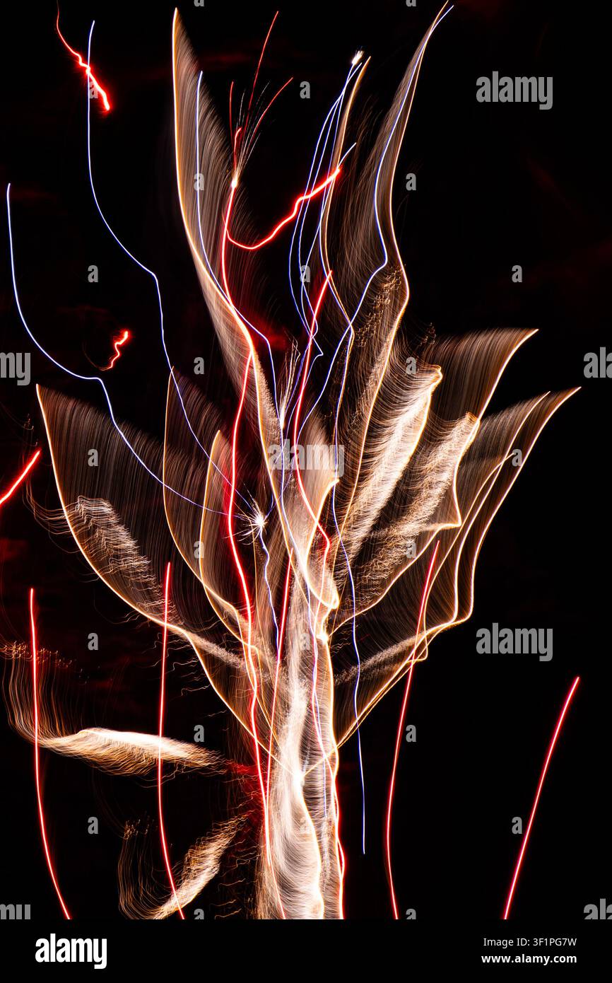 Feux d'artifice en mouvement Banque D'Images