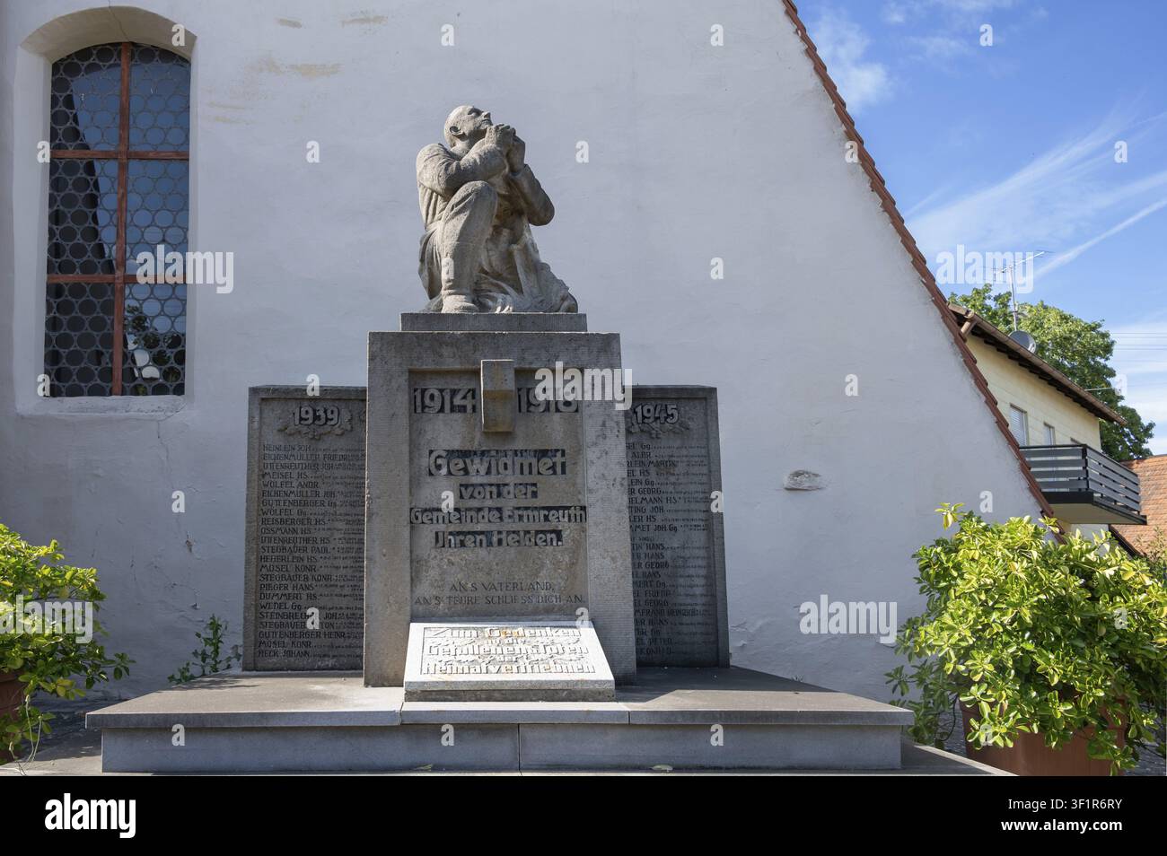 Mémorial de guerre de la Première Guerre mondiale 1914 à 1818, Ermreuth, Haute-Franconie, Bavière, Allemagne Banque D'Images