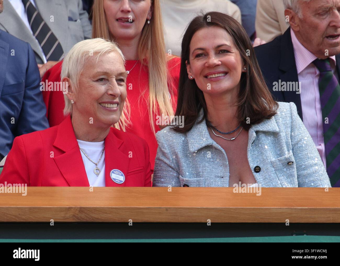 Vue générale de la loge royale pendant la finale simple dames des Championnats de Wimbledon 2026, Wimbledon, Londres, Angleterre. Banque D'Images