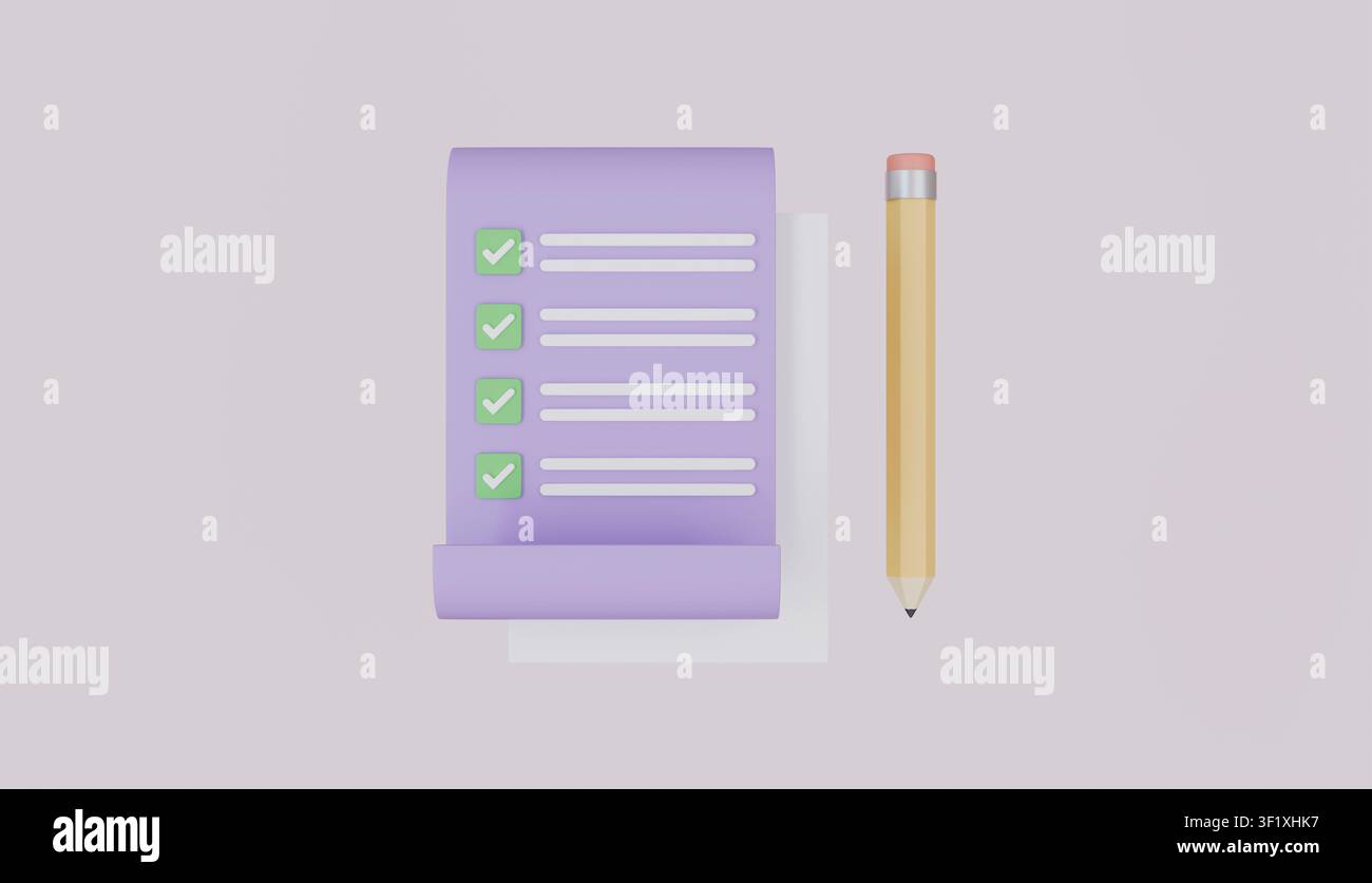 Tablette à pince et crayon, gestion des tâches sur tablette à pince liste de contrôle à faire, liste de vérification rapide, concept de plan de projet professionnel Banque D'Images