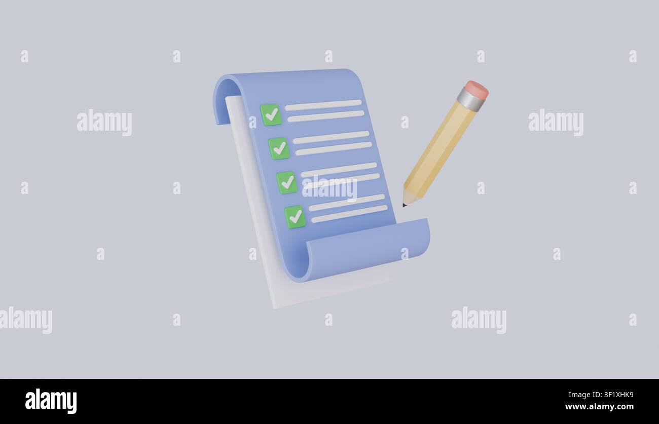 Tablette à pince et crayon, gestion des tâches sur tablette liste de vérification Todo, liste de contrôle de productivité, concept de plan de projet professionnel Banque D'Images