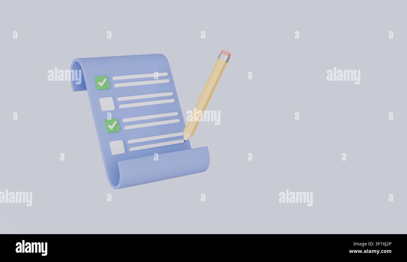 Plan de projet de travail rapide par liste de vérification, tableau à pince et crayon, concept de gestion des tâches par tableau à pince et liste de vérification des tâches à faire Banque D'Images