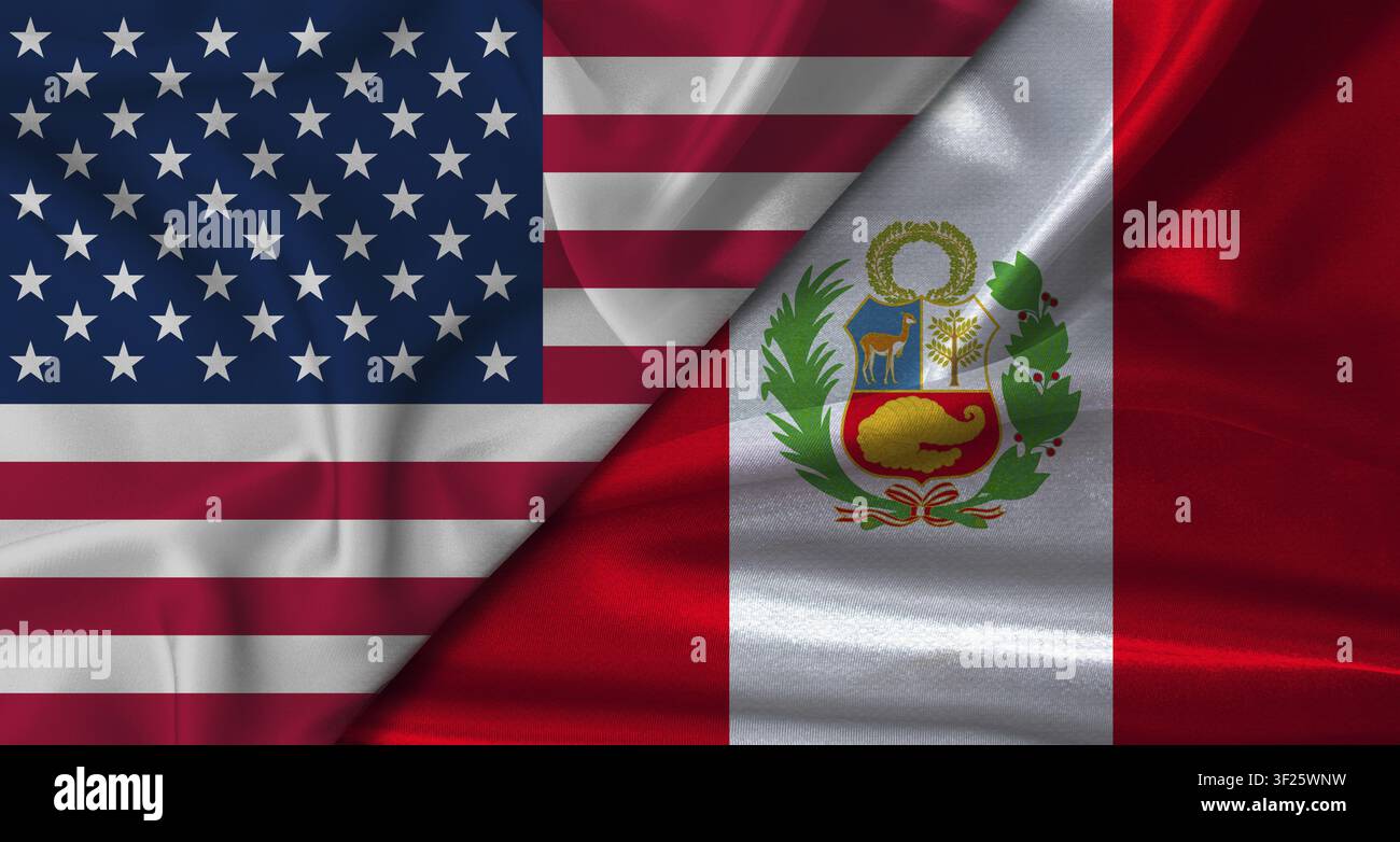 Relations diplomatiques entre les États-Unis et le Pérou. Relations bilatérales entre le Pérou et les États-Unis Banque D'Images